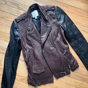 Vintage two -tone leather jacket